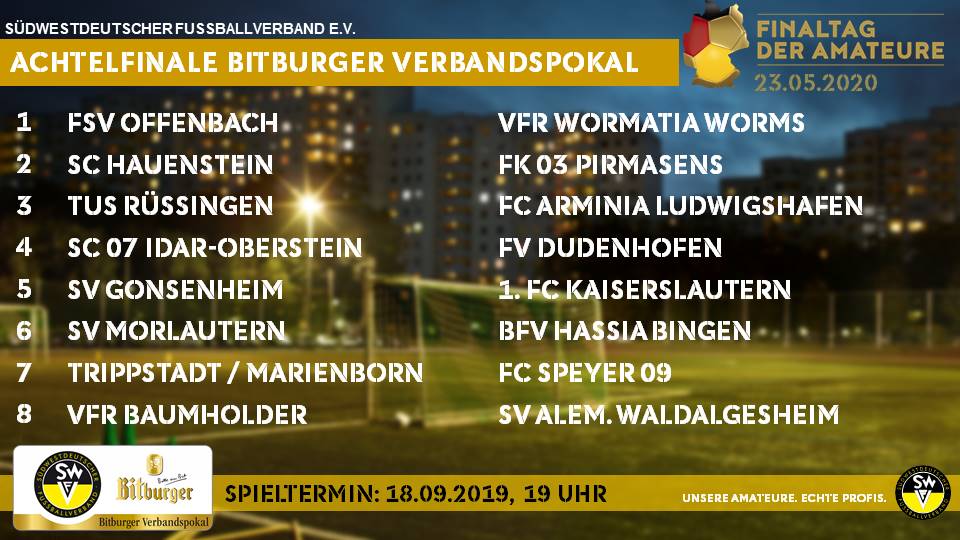 Achtelfinale Bitburger Verbandspokal 2019/20